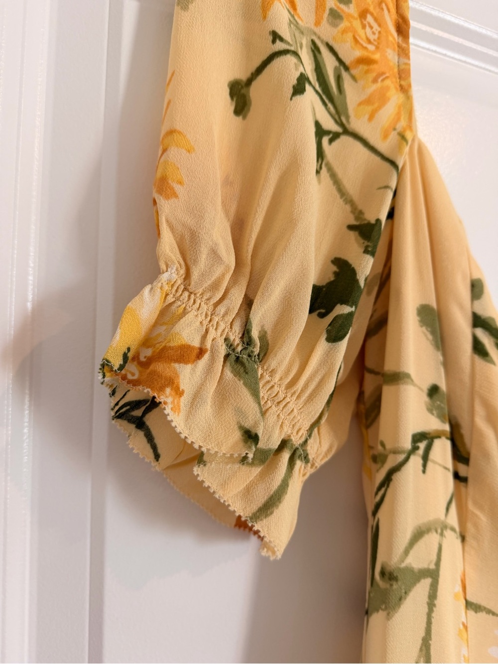 NWT Reformation Gloria Floral Yellow Puff Sleeve Maxi Dress (Size 2) - Picture 5 of 14